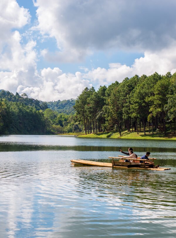 Pang-ung lake in Maehongson,Thailand.- vintage filter effect